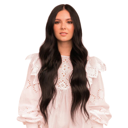 100% Human 24 Inches 180g Clip-In Set in Colour 1b Natural Black