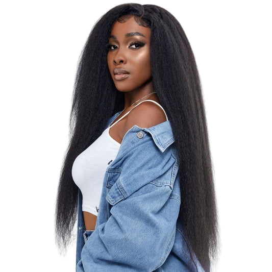 100% Human 20 Inch Kinky Straight Clip In Hair Extensions Set In 120g
